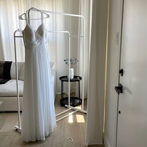 Cinderella white A-Line Dress Long formal prom wedding dress